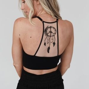 NWOT Aluna Levi Black Dreamcatcher Bra, Size XS/S